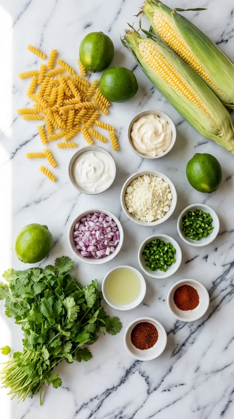 Mexican Street Corn Pasta Salad Ingredients
