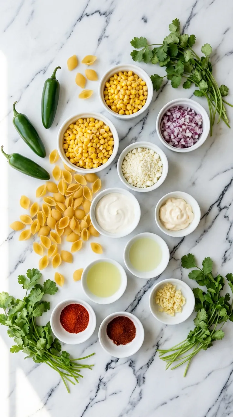 LOADED SPICY JALAPEÑO ELOTE PASTA SALAD 2 Spicy Jalapeño Elote Pasta Salad Ingredients
