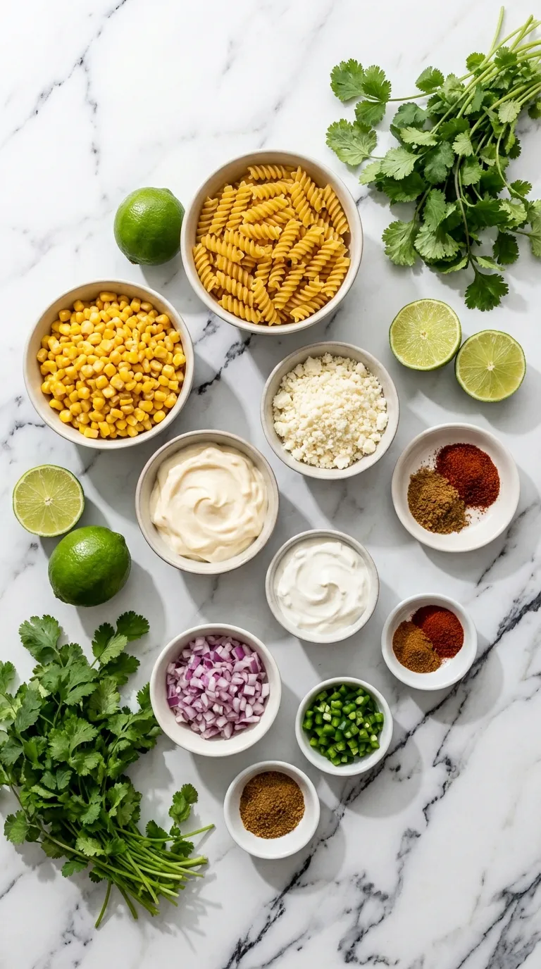 Mexican Street Corn Pasta Salad Ingredients
