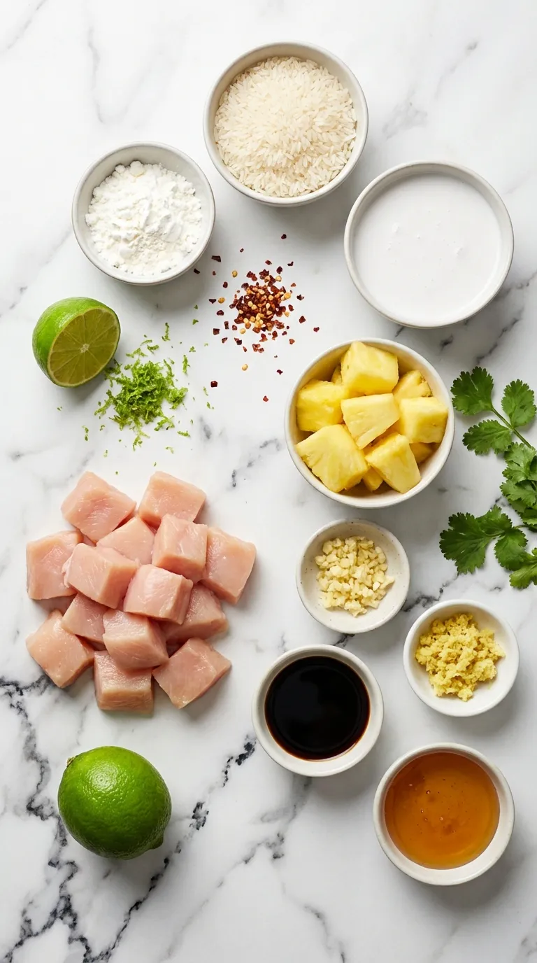 PINEAPPLE COCONUT CHICKEN AND JASMINE RICE 2 Pineapple Coconut Chicken and Jasmine Rice Ingredients