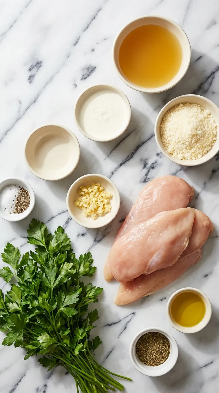SAUCY CREAMY GARLIC PARMESAN CHICKEN BREAST 2 Creamy Garlic Parmesan Chicken Breast Ingredients