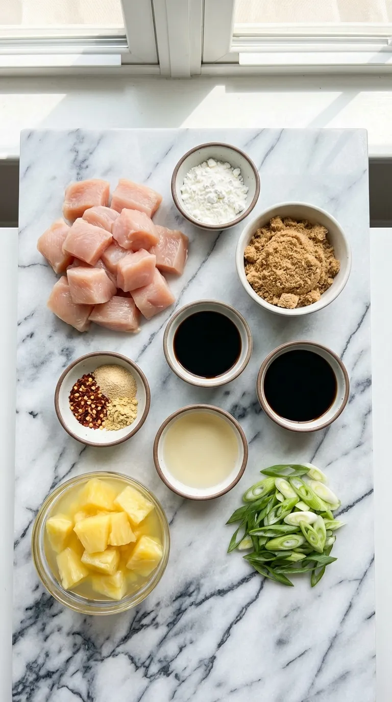 SWEET TANGY AIR FRYER PINEAPPLE CHICKEN BITES 2 Air Fryer Pineapple Chicken Bites Ingredients