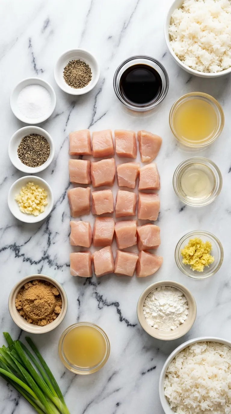 Pineapple Chicken and Rice Ingredients