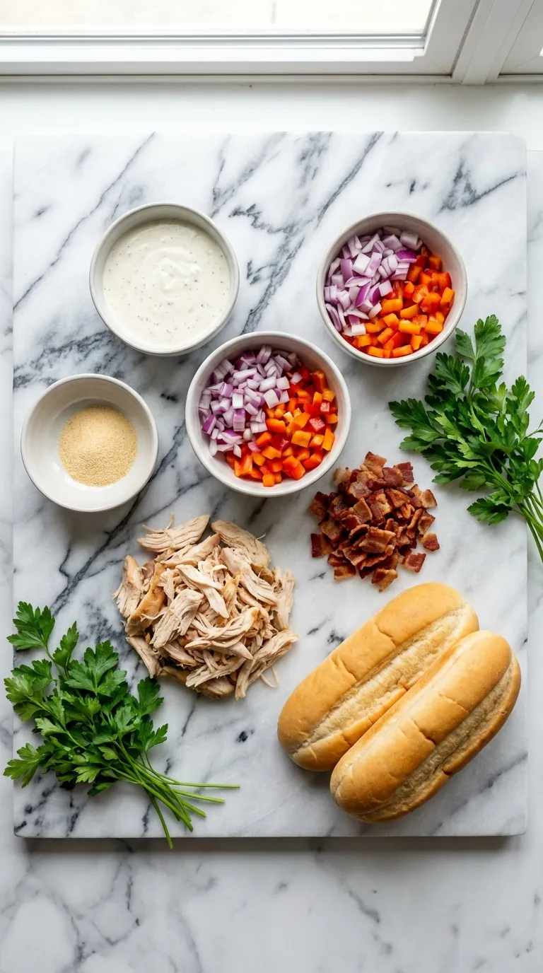 Chopped Chicken Bacon Ranch Sandwich Ingredients