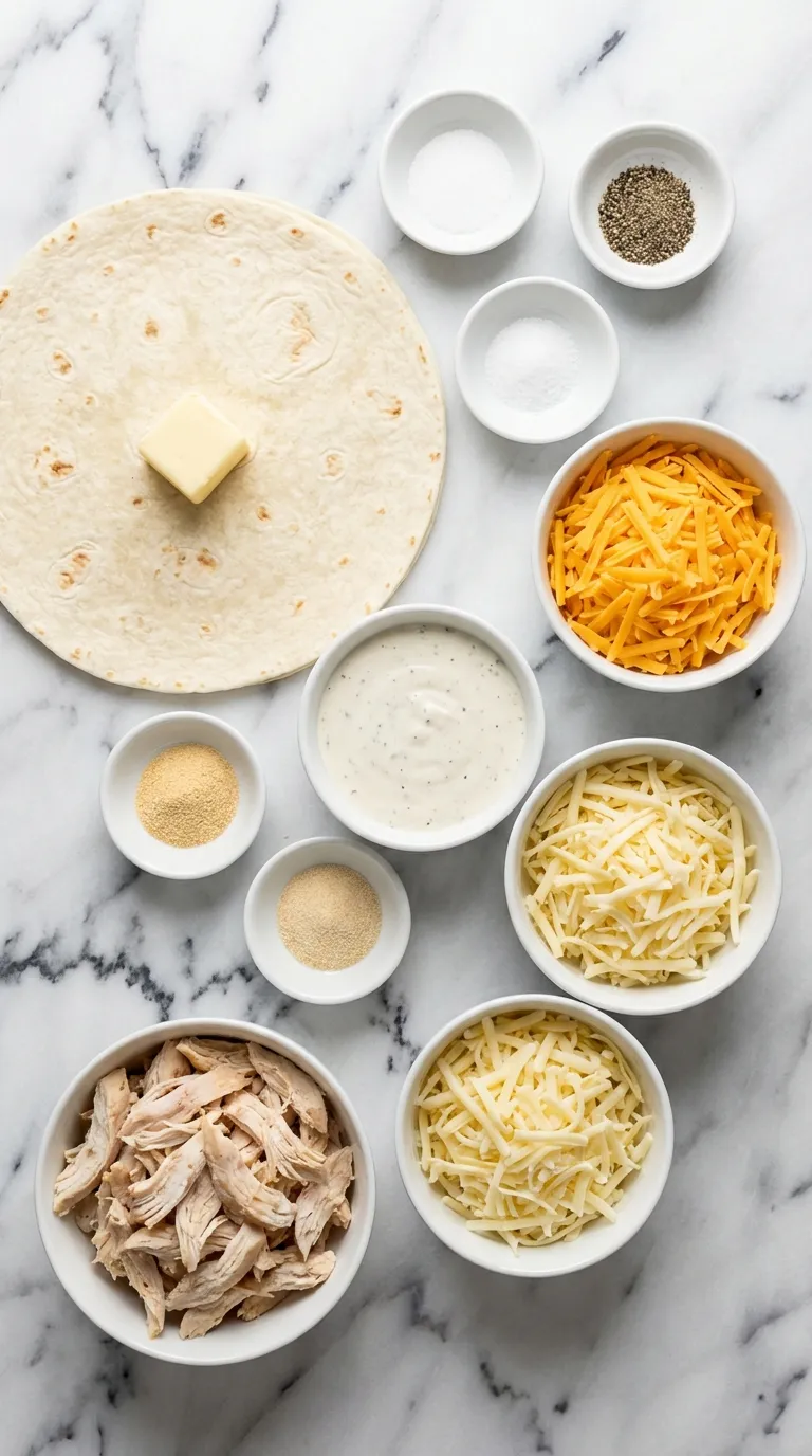 High-Protein Chicken Ranch Quesadilla Ingredients
