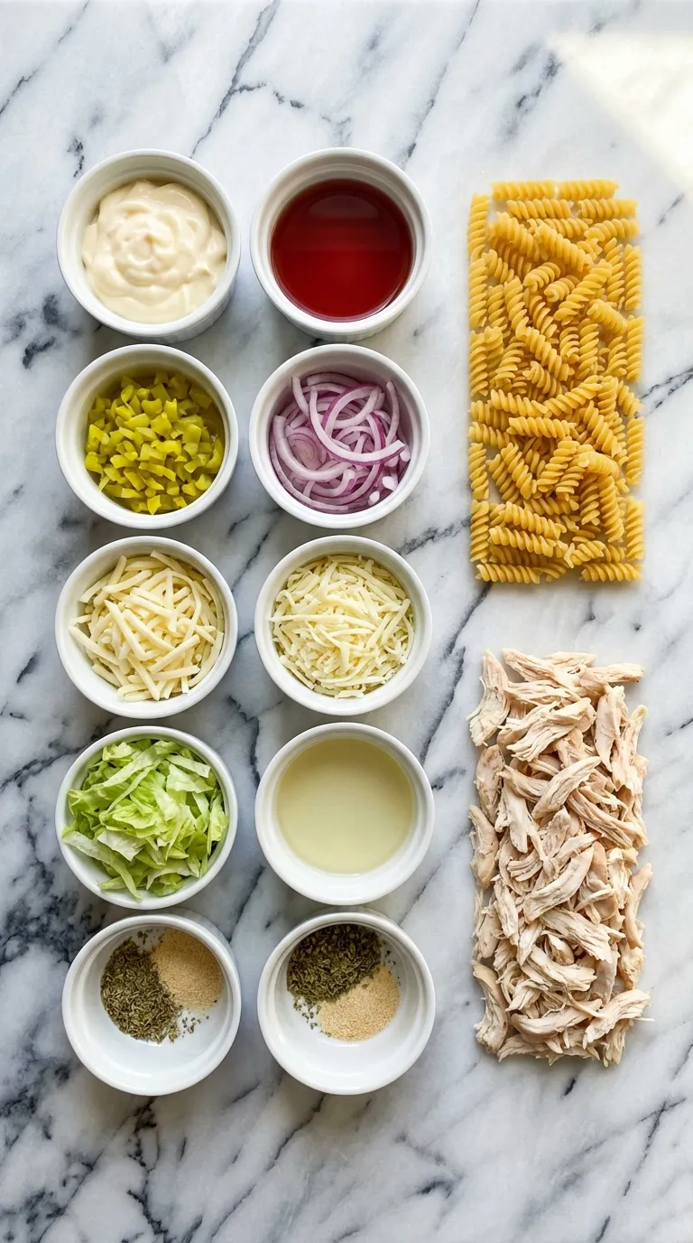 Rotisserie Chicken Grinder Pasta Salad Ingredients