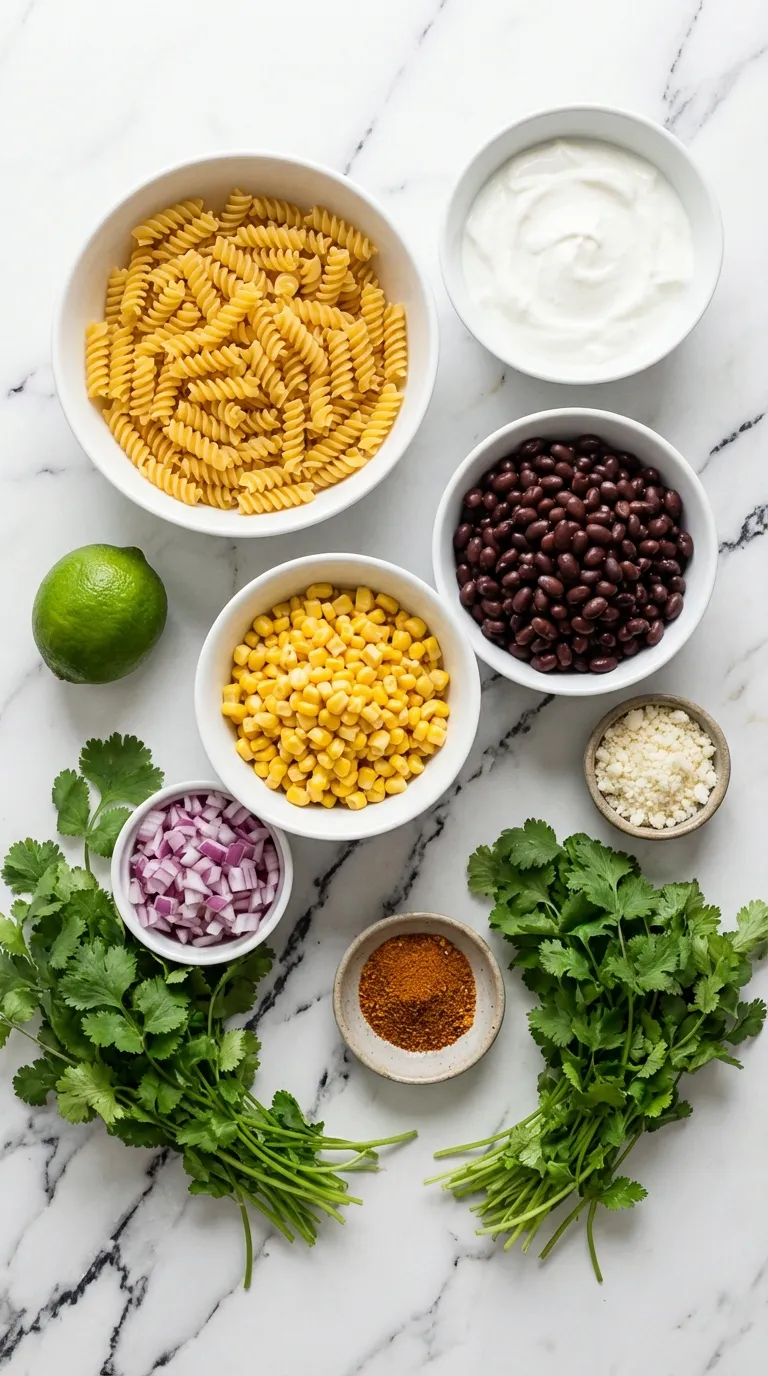 ZESTY GREEK YOGURT TACO PASTA SALAD 2 Greek Yogurt Taco Pasta Salad Ingredients