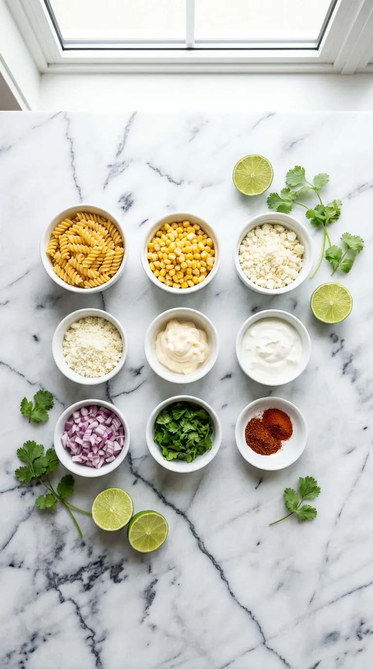 Instant Pot Street Corn Pasta Salad Ingredients