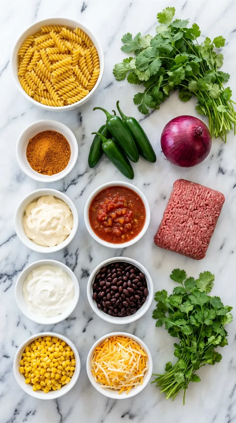 Jalapeño Taco Pasta Salad Ingredients