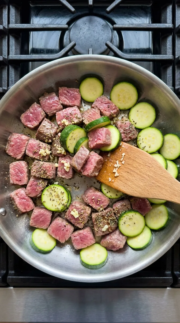 How to Make Garlic Butter Steak & Zucchini