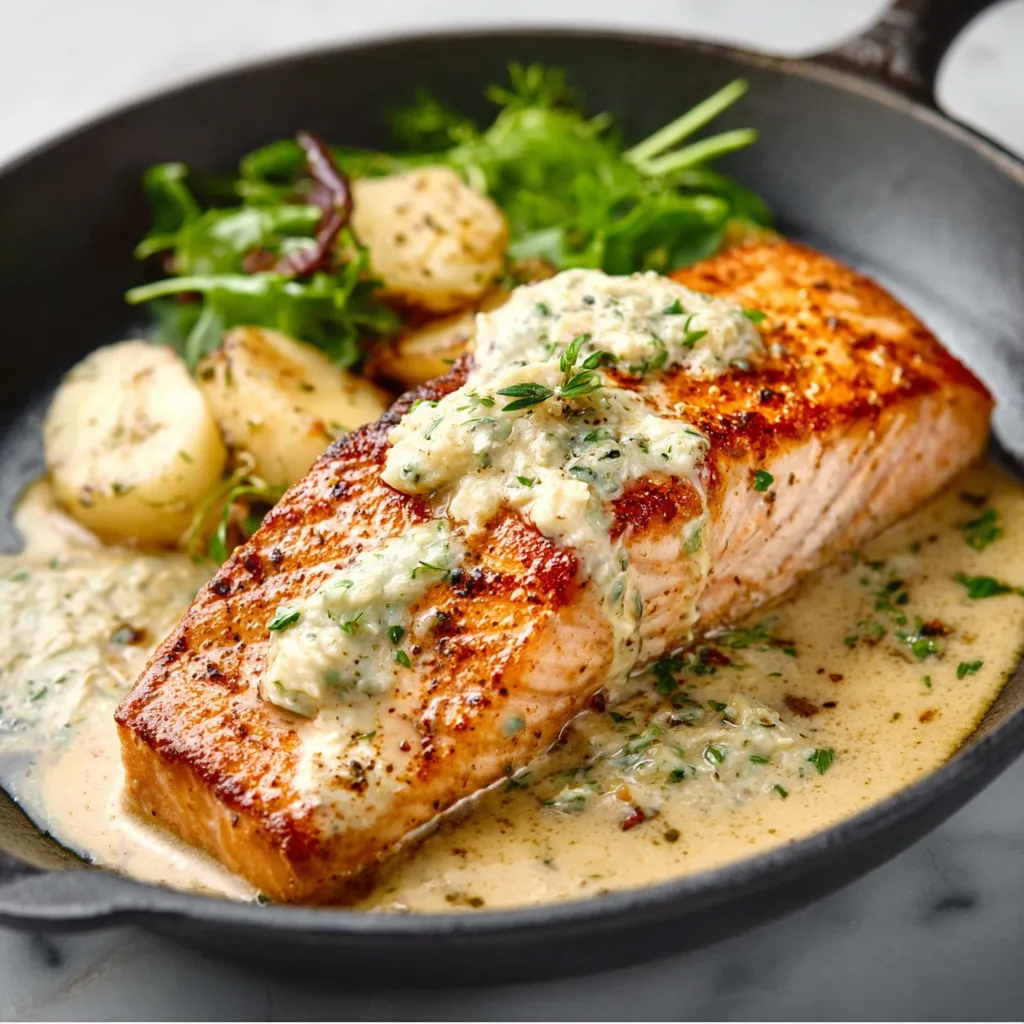 FLAWLESS BAKED BOURSIN SALMON RECIPE