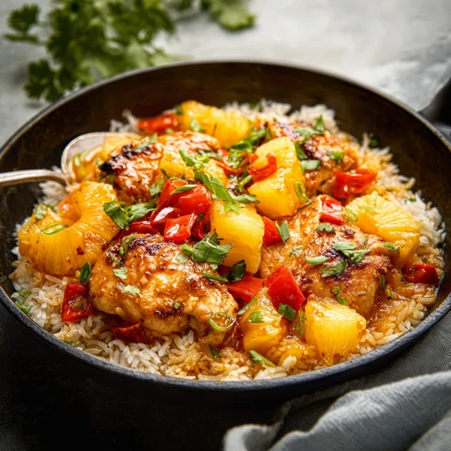 TROPICAL ONE-POT PINEAPPLE CHICKEN AND RICE