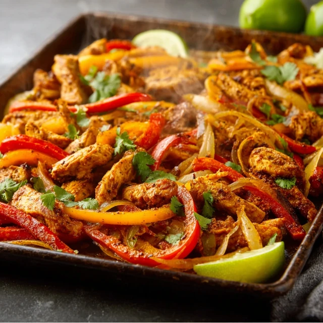 SMOKY SHEET PAN CHICKEN FAJITAS FEAST 4 Sheet Pan Chicken Fajitas Recipe