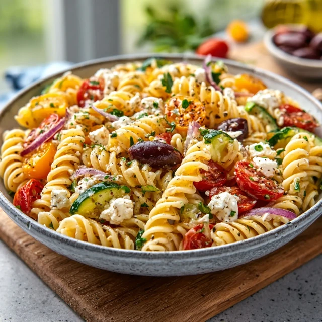 Feta Mediterranean Pasta Salad Recipe