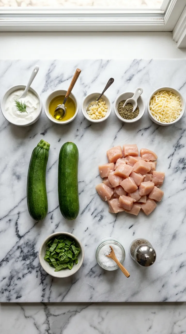 Cheesy Chicken Zucchini Bake Ingredients