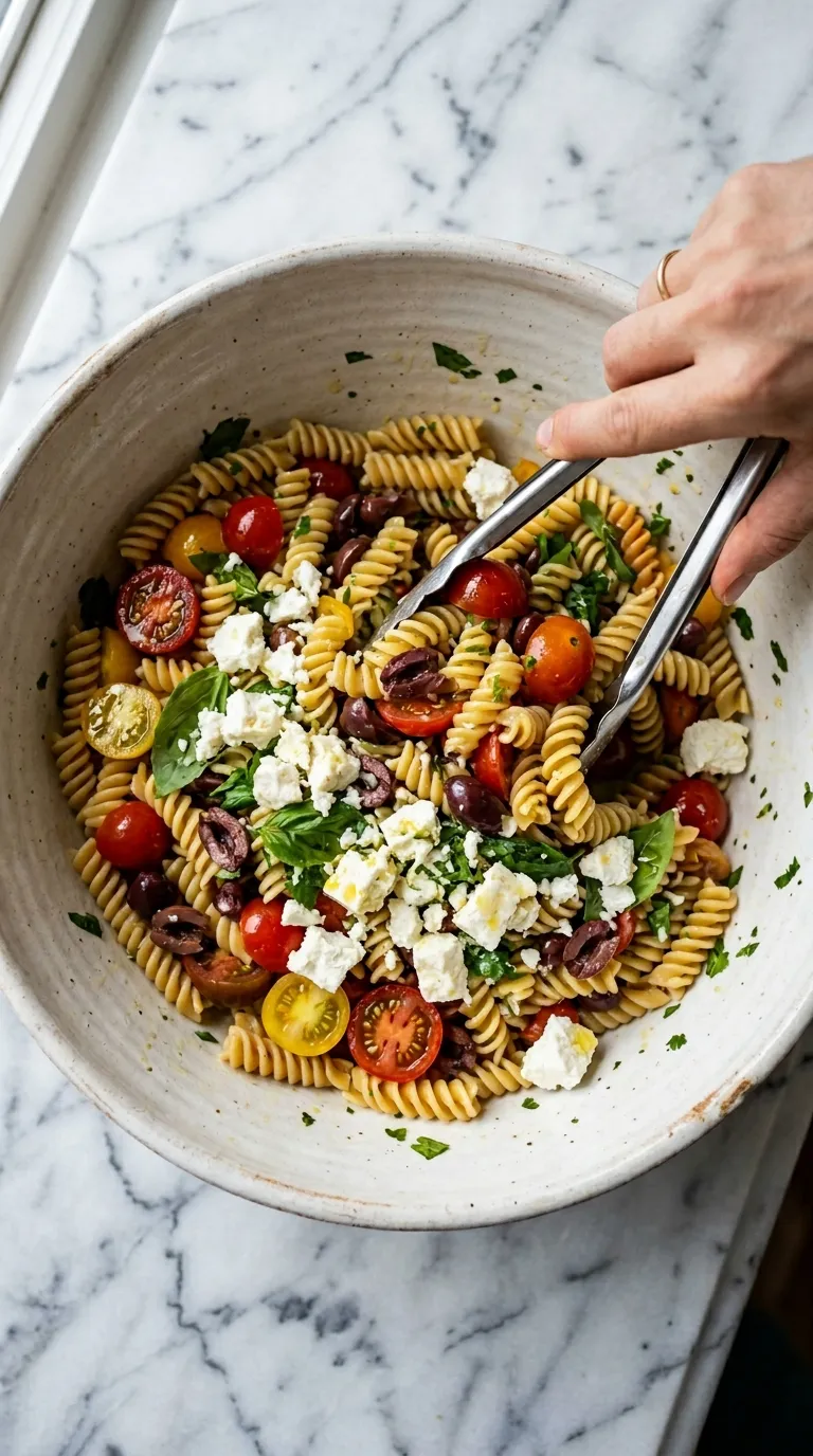 How to Make Feta Mediterranean Pasta Salad