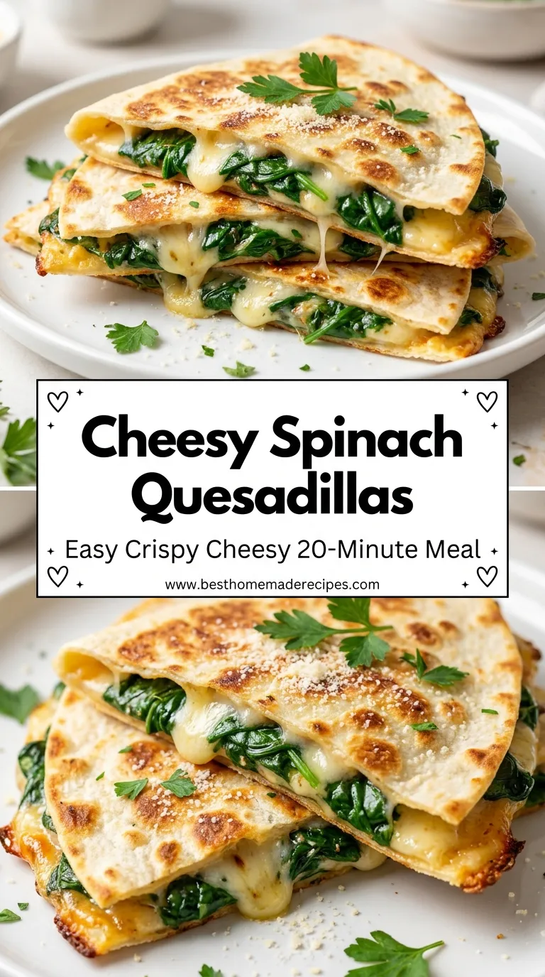 CHEESY SPINACH QUESADILLAS A QUICK FIX 4 Cheesy Spinach Quesadillas Recipe