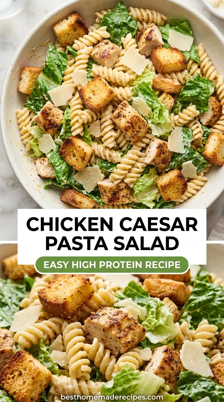 CHICKEN CAESAR PASTA SALAD MADE EASY 4 Chicken Caesar Pasta Salad Recipe