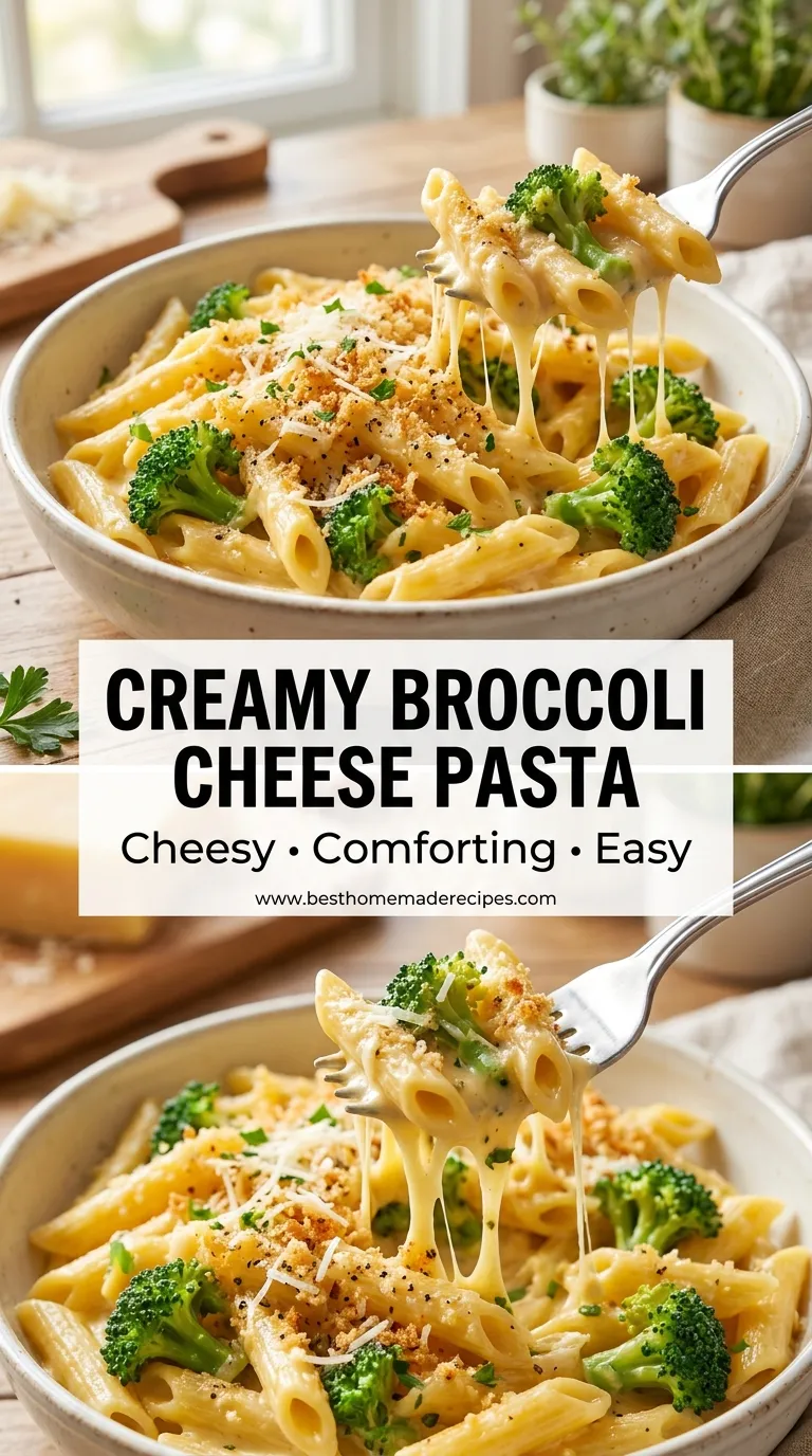 CREAMY BROCCOLI CHEESE PASTA DINNER 4 Broccoli Cheese Pasta Recipe