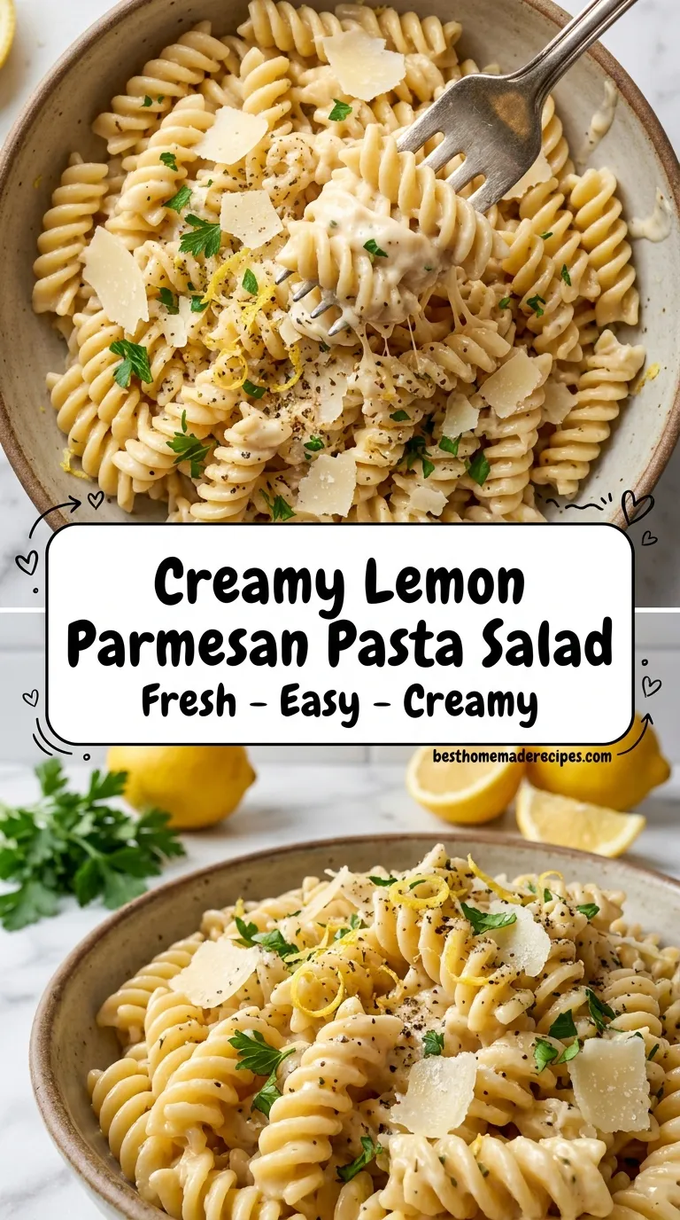 CREAMY LEMON PARMESAN PASTA SALAD RECIPE 4 Lemon Parmesan Pasta Salad Recipe