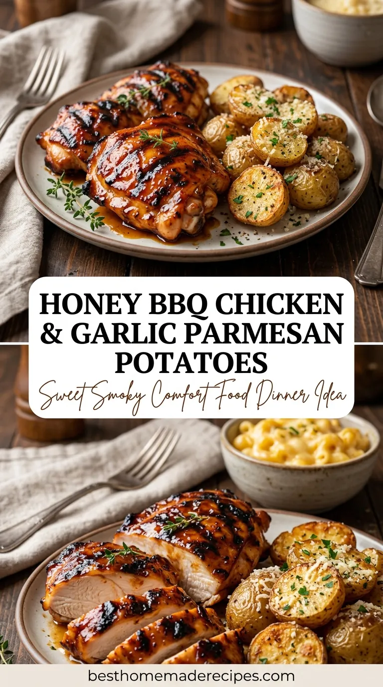 Honey BBQ Chicken & Garlic Parmesan Potatoes Recipe