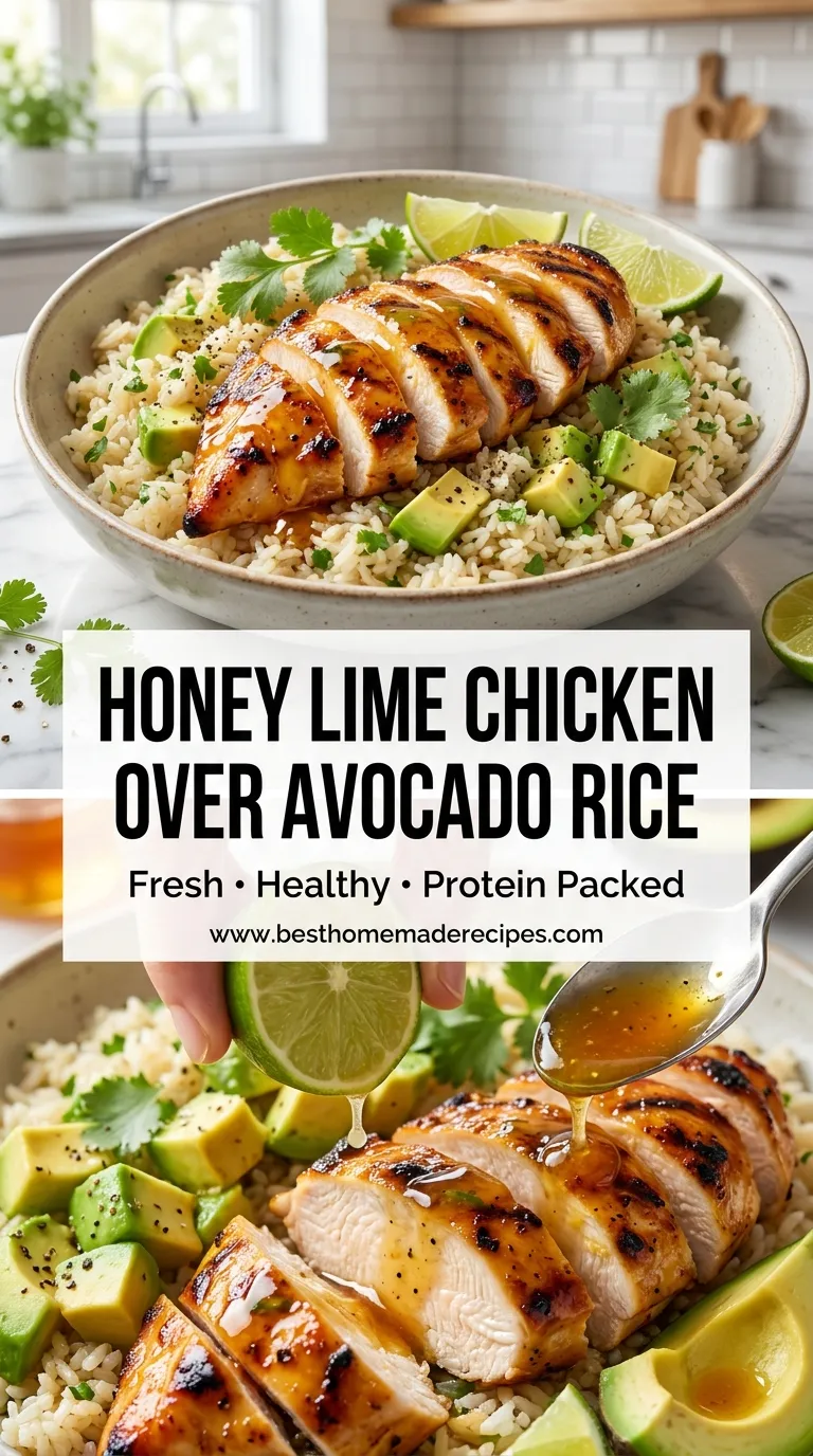 HONEY LIME CHICKEN OVER AVOCADO RICE 4 Honey Lime Chicken Over Avocado Rice Recipe