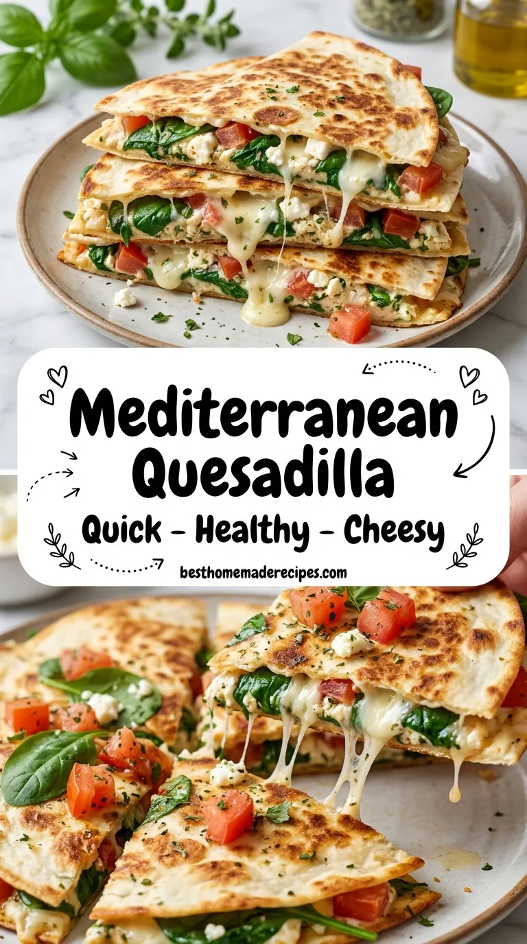 MEDITERRANEAN QUESADILLA A QUICK HEALTHY TWIST 4 Mediterranean Quesadilla Recipe