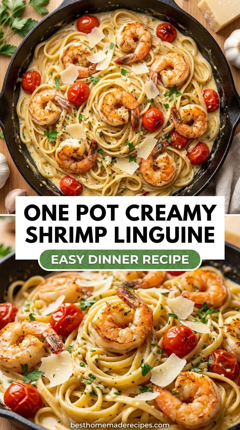 One Pot Creamy Shrimp Linguine Recipe