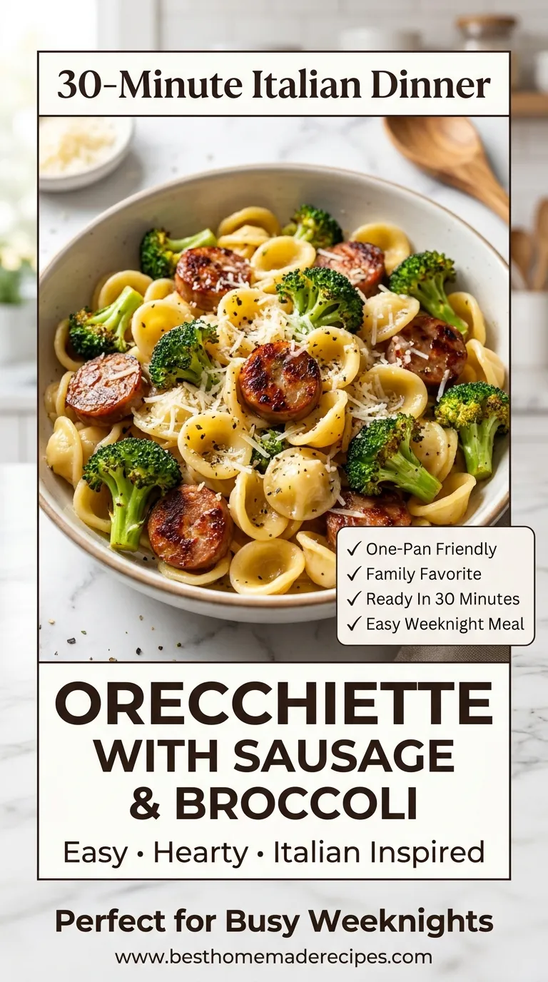 ORECCHIETTE WITH SAUSAGE AND BROCCOLI ONE POT MEAL 4 Orecchiette With Sausage and Broccoli Recipe