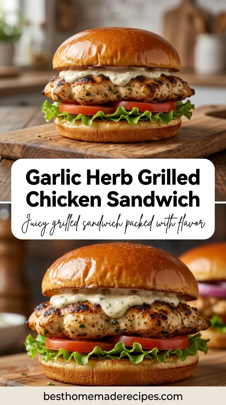 Garlic Herb Grilled Chicken Sandwich Recipe