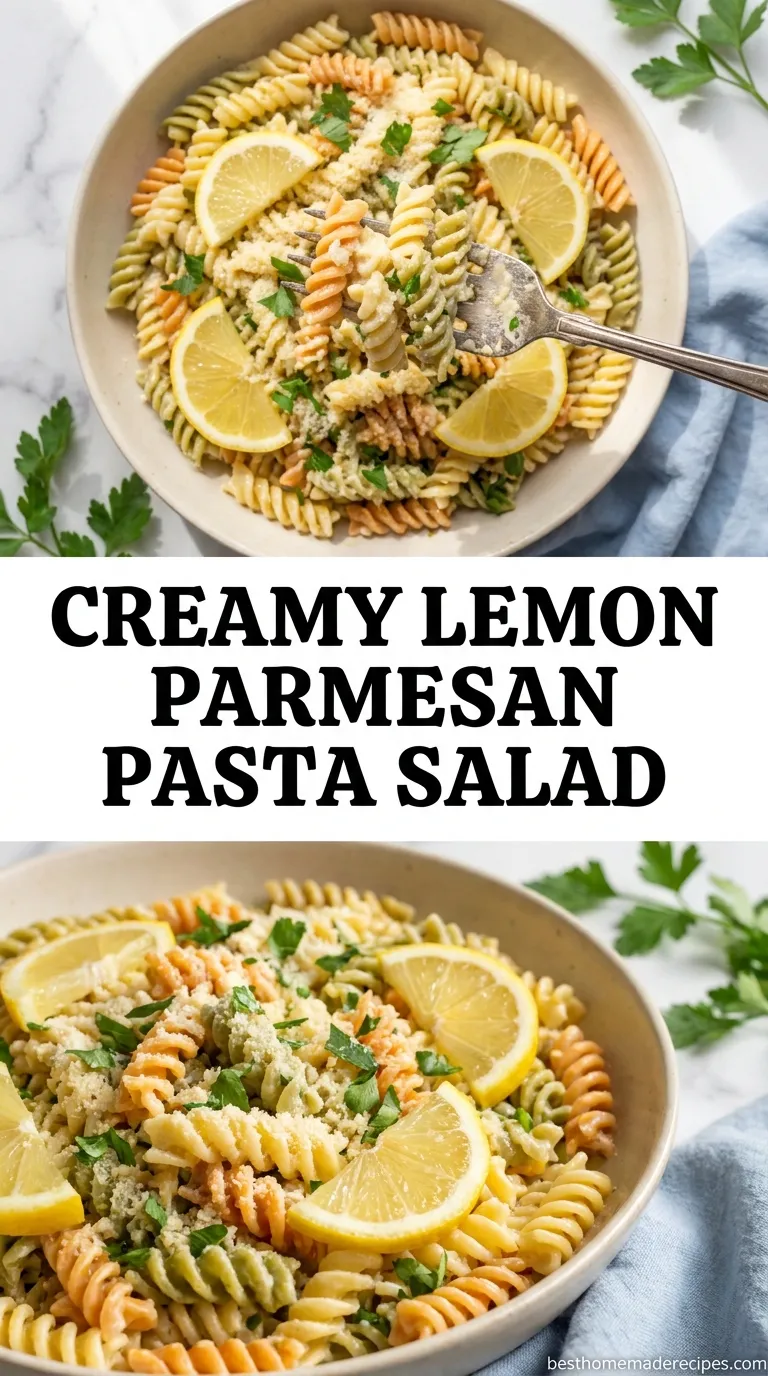 ZESTY CREAMY LEMON PARMESAN PASTA SALAD 4 Lemon Parmesan Pasta Salad Recipe