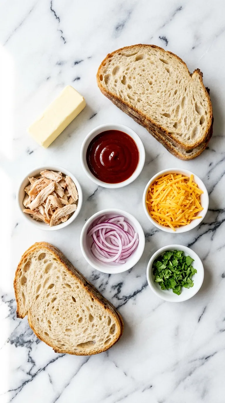 BBQ Chicken Grilled Cheese Ingredients