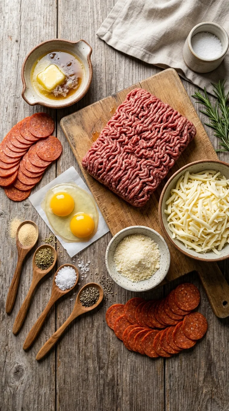 Carnivore Pizza Muffins Ingredients