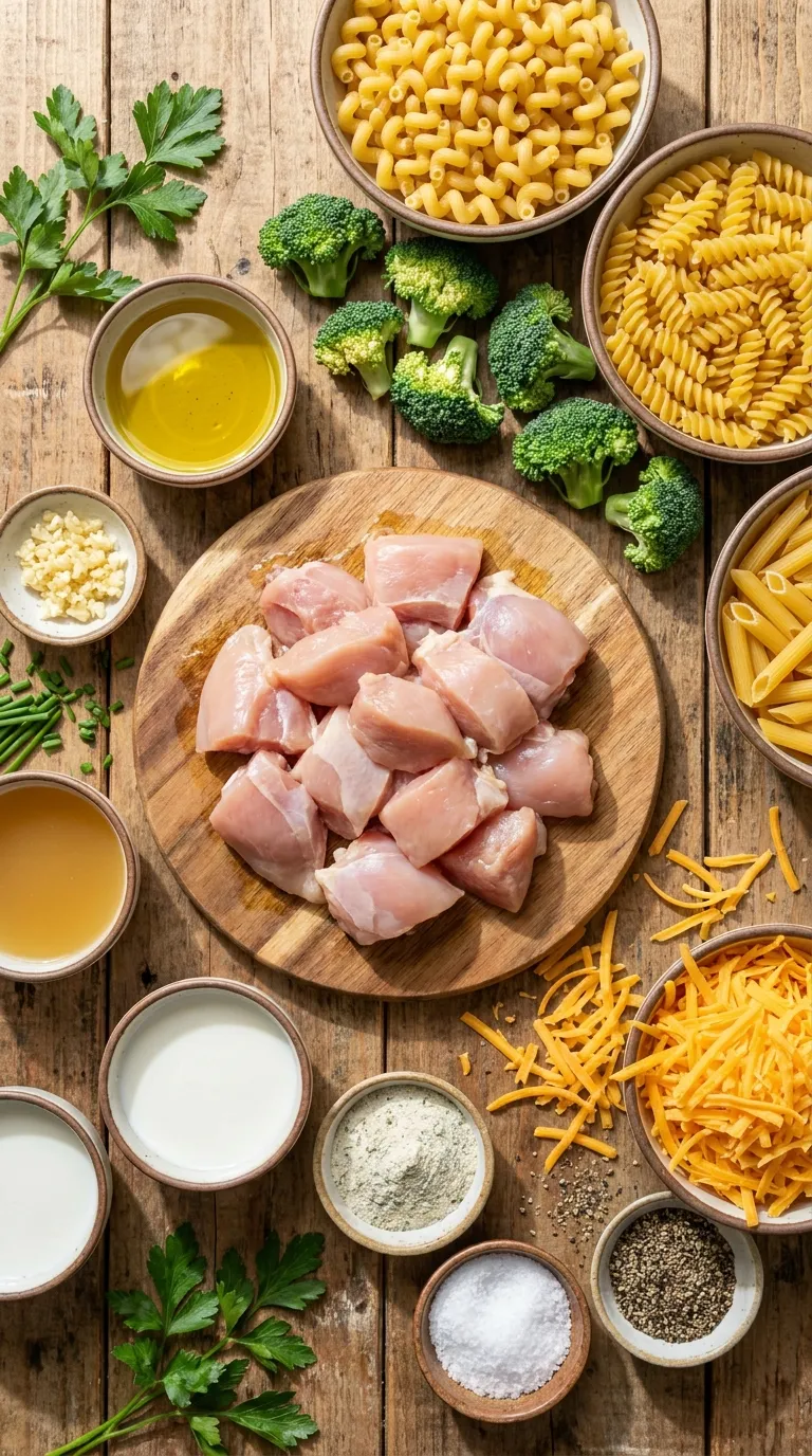 Cheesy Ranch Chicken and Broccoli Pasta Skillet Ingredients
