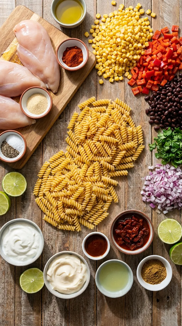 Chipotle Chicken Pasta Salad Ingredients