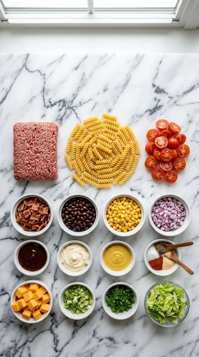Cowboy Pasta Salad Ingredients