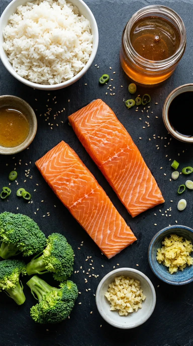 Honey Glazed Salmon Bowl Ingredients