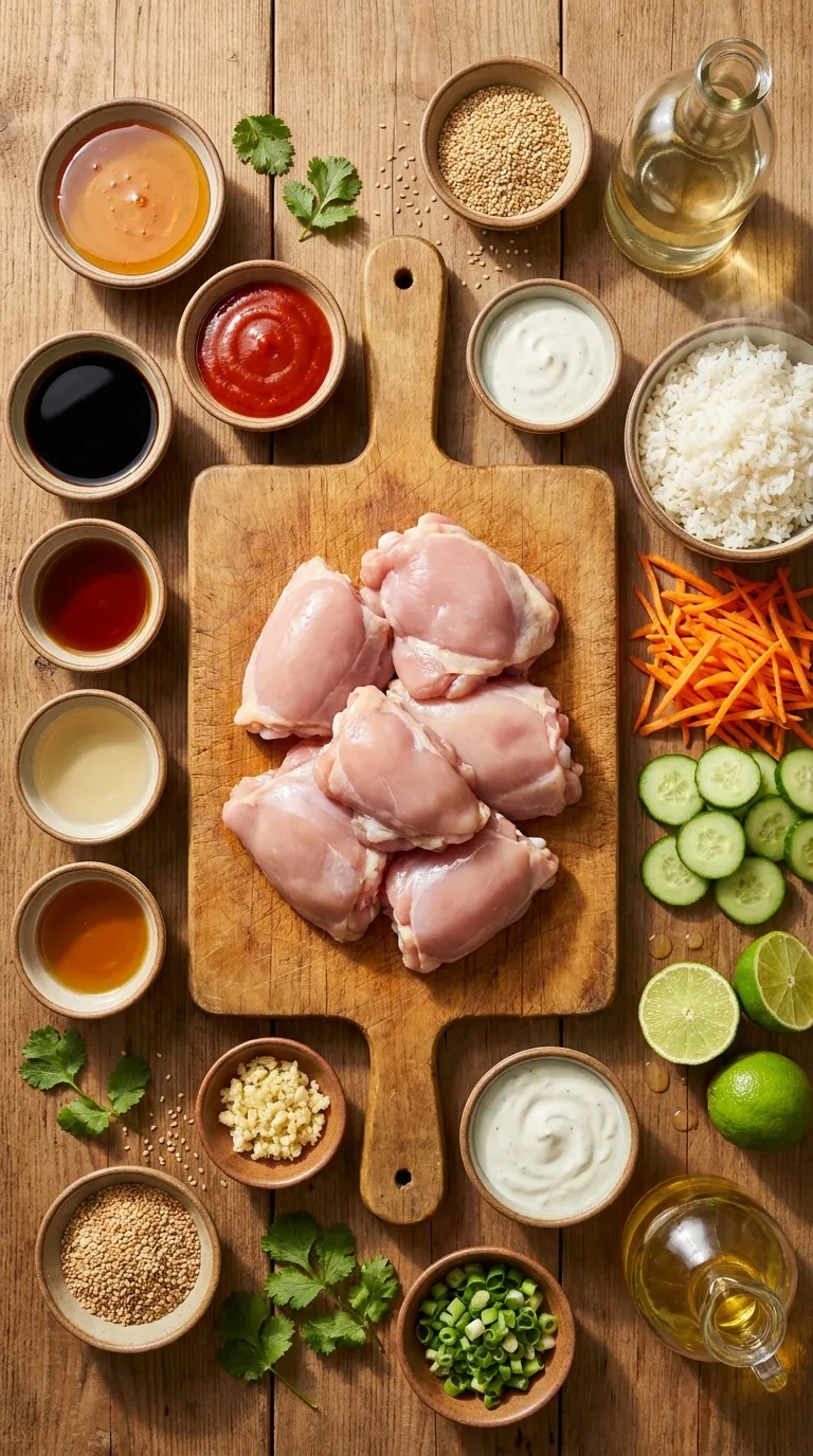 Honey Sriracha Chicken Rice Bowls Ingredients