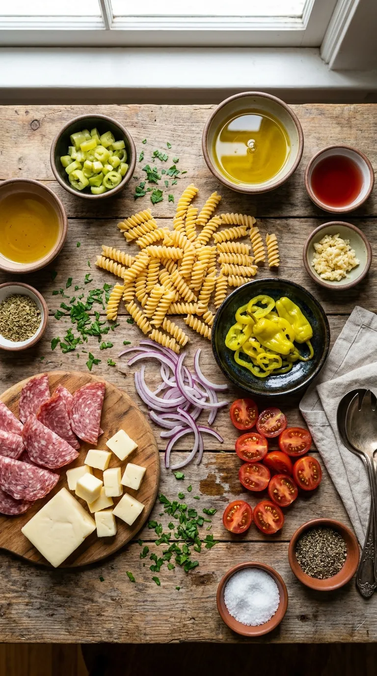 Italian Grinder Pasta Salad Ingredients