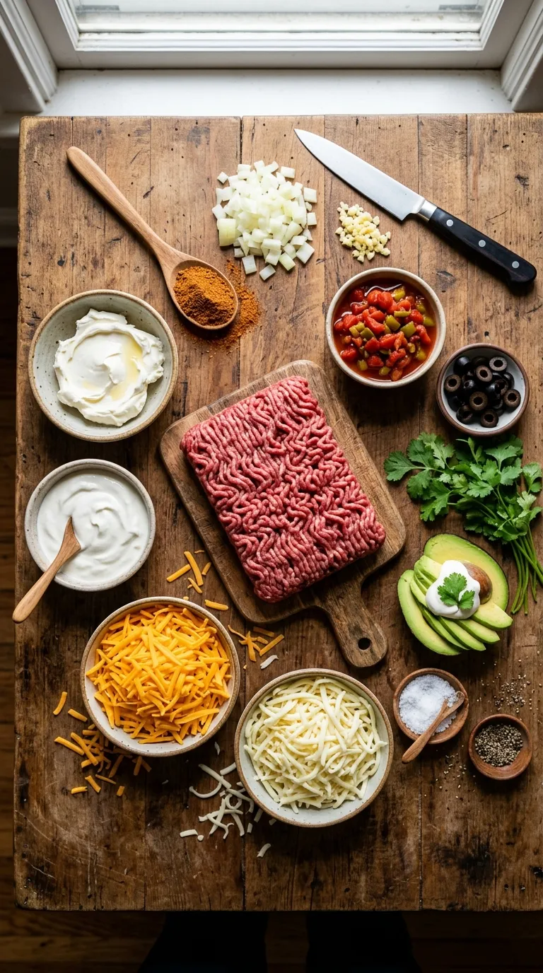 KETO TACO CASSEROLE A FLAVOR BOMB 2 Keto Taco Casserole Ingredients