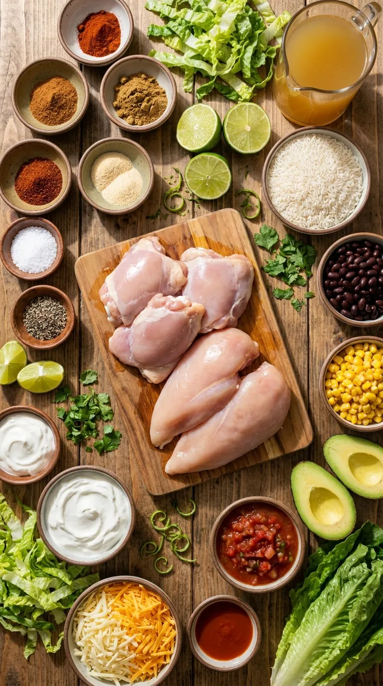 Loaded Chicken Burrito Bowl Ingredients