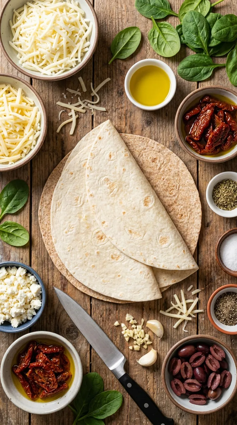 MEDITERRANEAN QUESADILLA A QUICK HEALTHY TWIST 2 Mediterranean Quesadilla Ingredients
