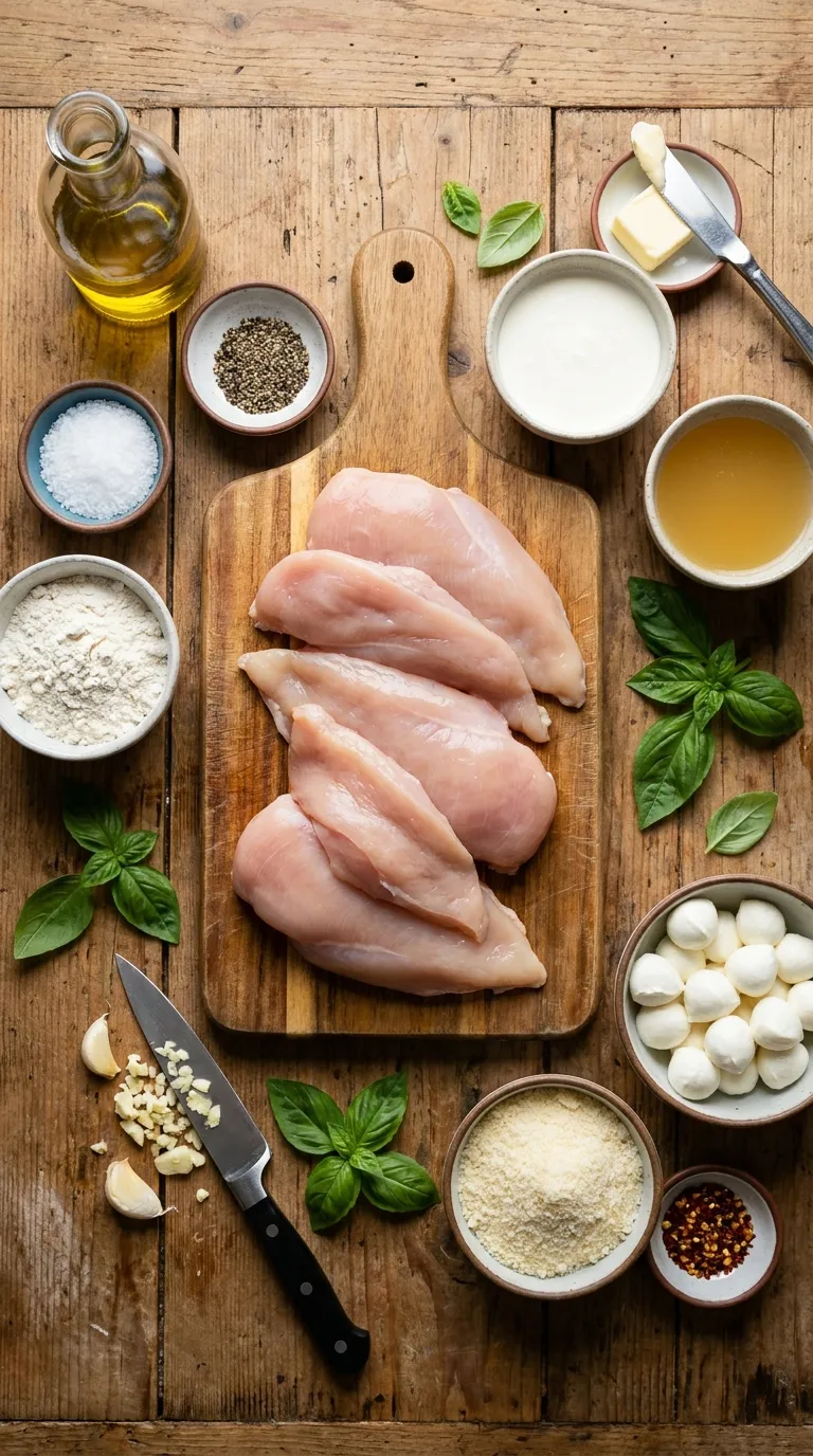 Mozzarella Chicken in Basil Cream Sauce Ingredients