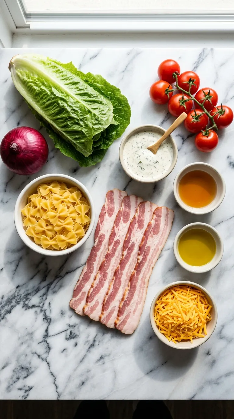 Ranch BLT Pasta Salad Ingredients