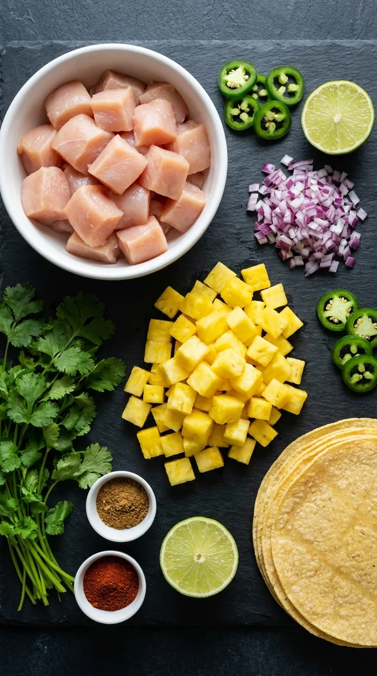 Pineapple Chicken Tacos Ingredients