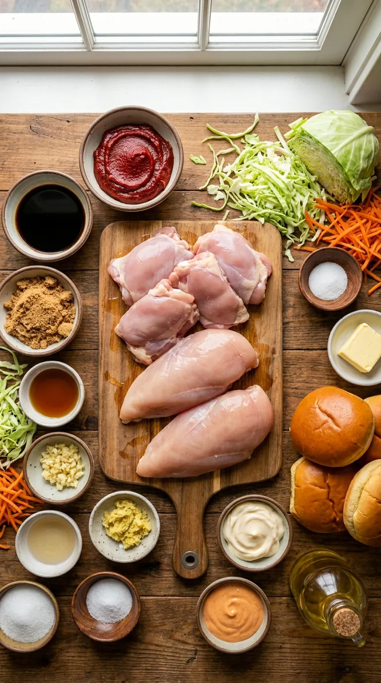 SPICY KOREAN BBQ CHICKEN SANDWICH RECIPE 2 Korean BBQ Chicken Sandwich Ingredients