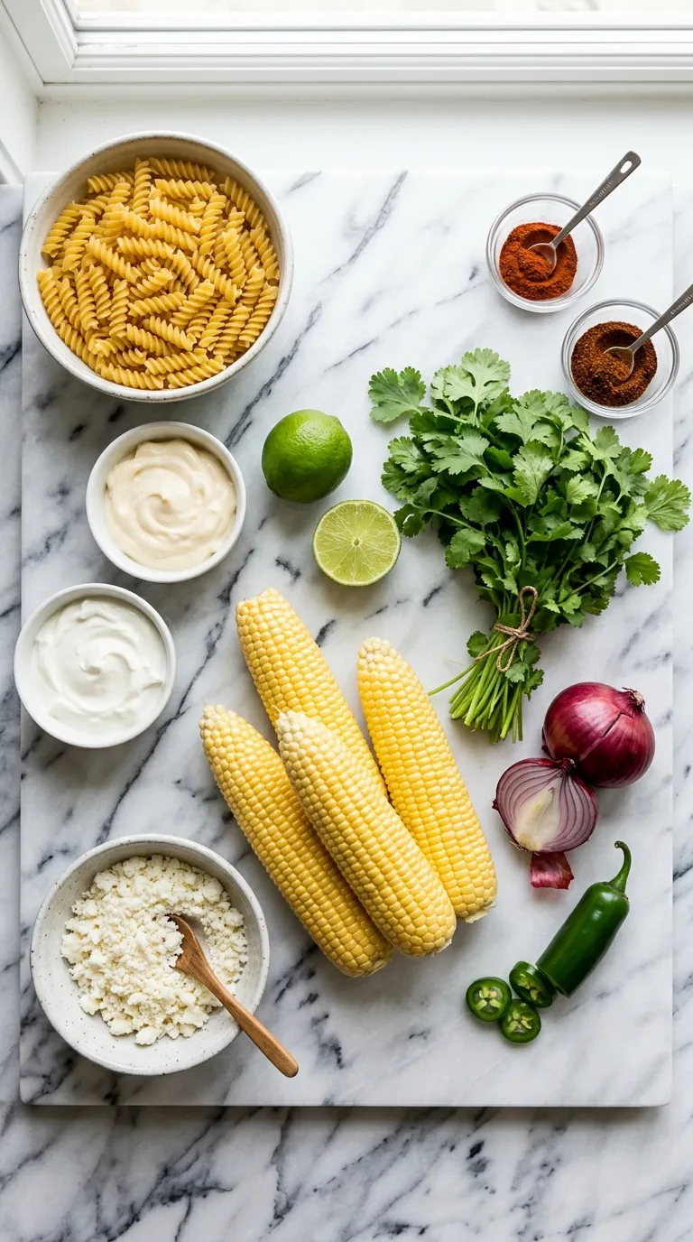 Street Corn Pasta Salad Ingredients