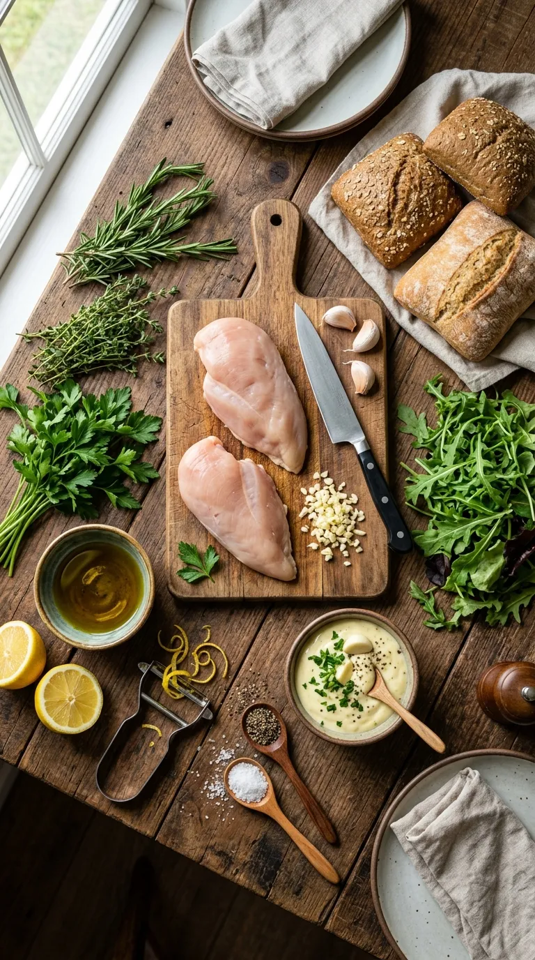 Garlic Herb Grilled Chicken Sandwich Ingredients