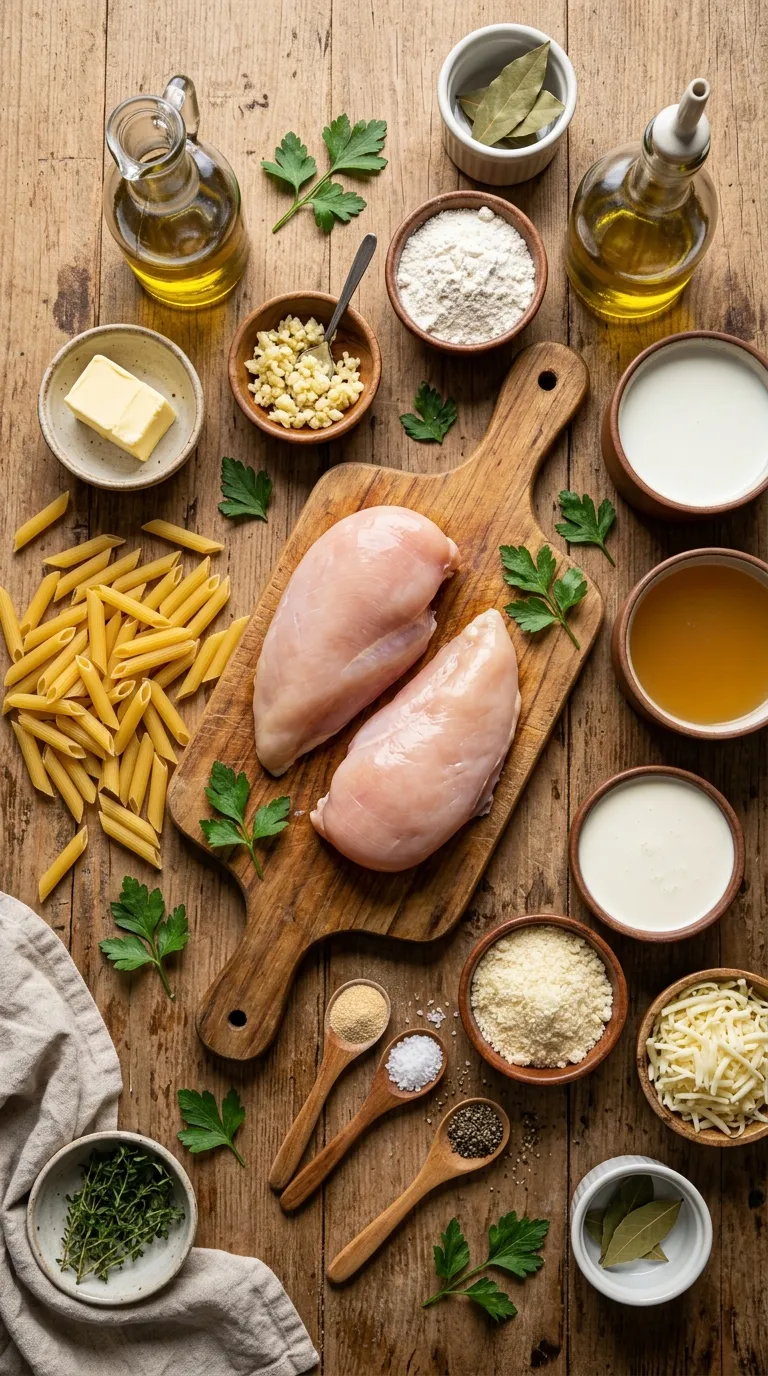 THIS GARLIC PARMESAN CHICKEN ALFREDO BAKE IS PERFECT 2 Garlic Parmesan Chicken Alfredo Bake Ingredients