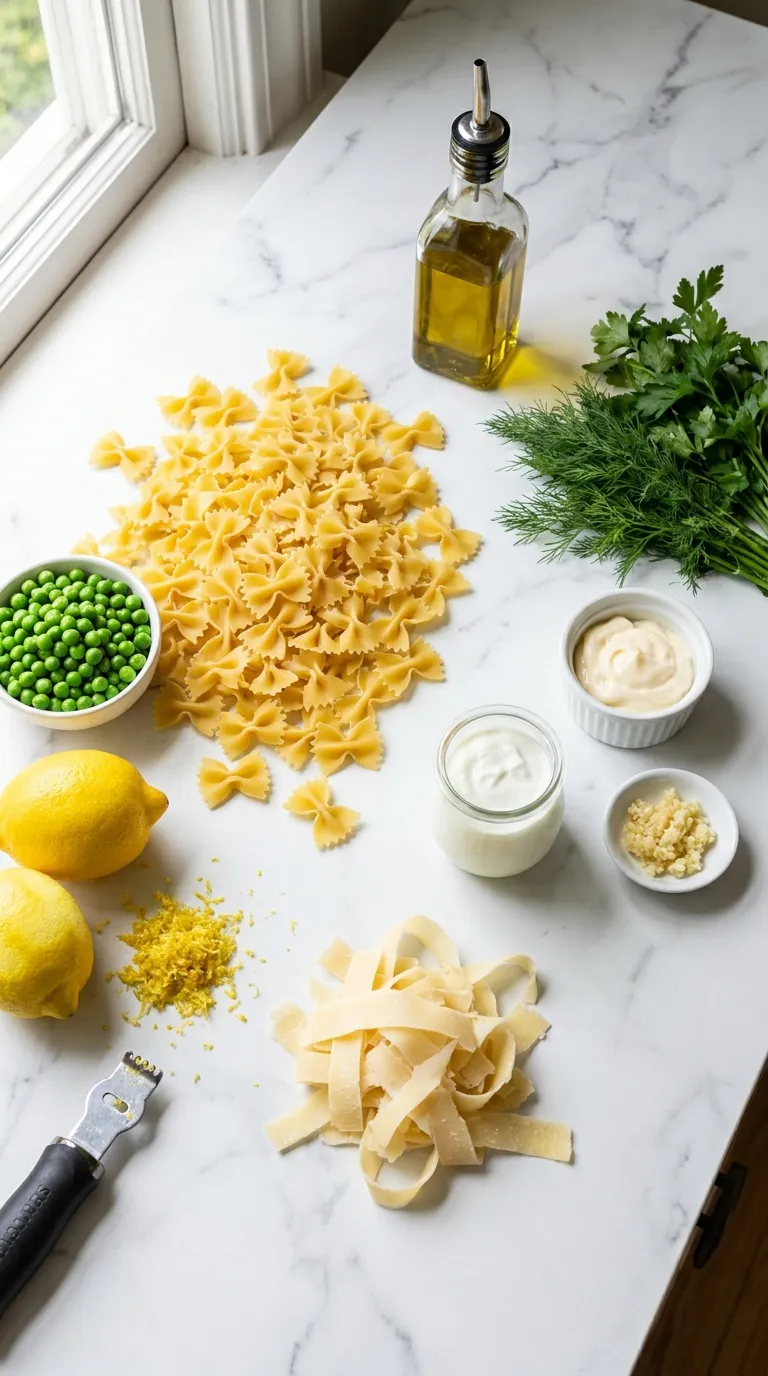 ZESTY CREAMY LEMON PARMESAN PASTA SALAD 2 Lemon Parmesan Pasta Salad Ingredients